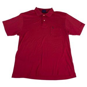 VTG Brittany Bay Men's Polo Shirt L Red Short Sleeve Collared Polyester Cotton